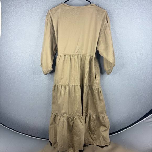Sweet Baby Jamie Taupe Cotton Wrap Dress - Picture 8 of 11